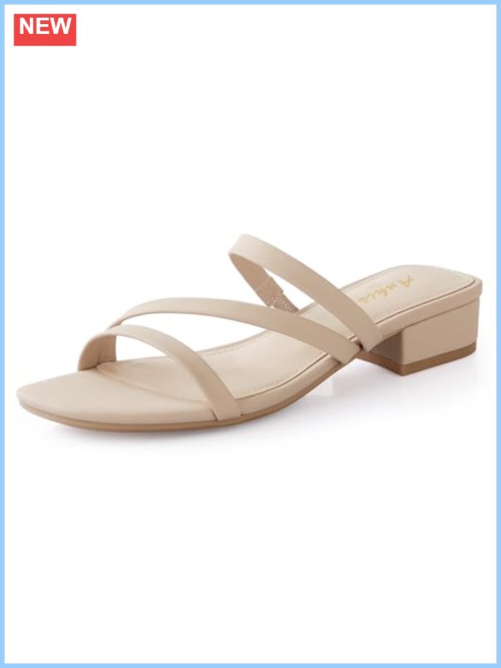Women's Strappy Chunky Block Heel Sandals Square Open Toe Slip On Mules